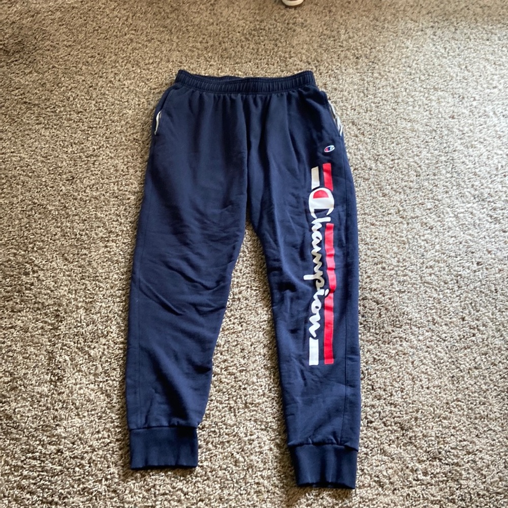 Men’s Champion sweatpants.  Dark blue.  Large.